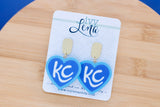 Handcrafted 3D Printed Earrings- KC Heart