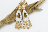 Handcrafted Polymer Clay Earrings- Gold & White (Copy)