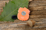 Handcrafted Polymer Clay Brooch- Floral Pumpkin