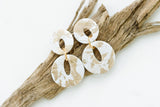 Handcrafted Polymer Clay Earrings- Gold & White