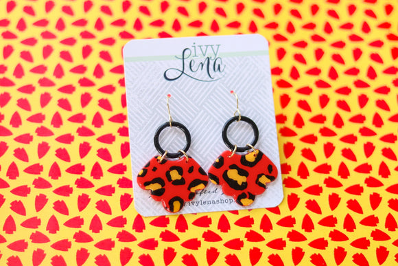 Handcrafted Polymer Clay Earrings- Leopard Print - KC