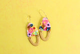 Handcrafted Polymer Clay Earrings- Golden Gem