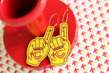 Handcrafted Wood Earrings- Hollow KC Arrowhead