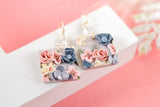 Handcrafted Polymer Clay Earrings- Springtime Floral Grays