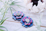 Handcrafted Wood Earrings- Flower Eight