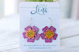 Handcrafted Wood Earrings- Flower Six