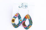 Hand-Painted Wood Earrings- Fall Floral