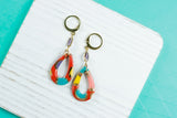 Handcrafted Polymer Clay Earrings- Spots of Fall Small Teardrops