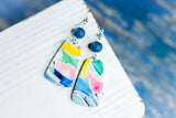 Handcrafted Polymer Clay Earrings- Gemtone Color Block Mix