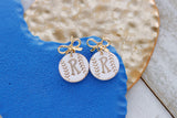 Handcrafted Polymer Clay Earrings- R Baseball Small