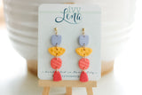 Handcrafted Polymer Clay Earrings- Warm Fall Stacked Shapes