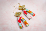 Handcrafted Polymer Clay Earrings- Warm Fall Arch Mix