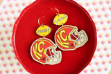 Handcrafted Wood Earrings- KC Helmet