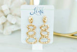 Handcrafted Polymer Clay Earrings- Gold