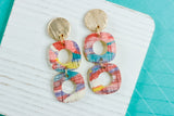 Handcrafted Polymer Clay Earrings- Spots of Fall Square Mix