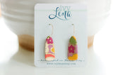 Handcrafted Polymer Clay Earrings- Purple Autumn Long Drop