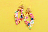 Handcrafted Polymer Clay Earrings- Golden Gem