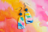 Handcrafted Polymer Clay Earrings- Gemtone Color Block Mix