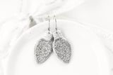 Handcrafted Polymer Clay Earrings- Silver Glitter Bulb