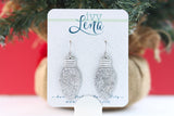 Handcrafted Polymer Clay Earrings- Silver Glitter Bulb