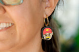 Handcrafted Wood Earrings- Reid Hoop Charms