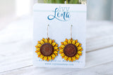 Handcrafted Wood Earrings- Flower Seven