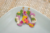 Handcrafted Polymer Clay Earrings- Purple Autumn Flowers