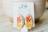 Handcrafted Wood Earrings- KC Football