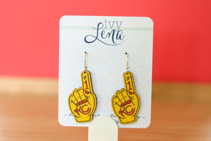 Handcrafted Wood Earrings- Hollow KC Arrowhead