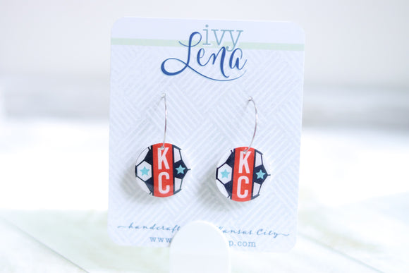 Handcrafted Polymer Clay Earrings- Current Soccer Ball