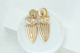 Handcrafted Polymer Clay Earrings- Gold