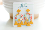 Handcrafted Polymer Clay Earrings- Warm Fall Geometric Mix