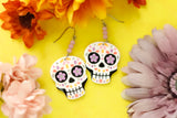 Handcrafted Polymer Clay Earrings- Lavender Sugar Skulls