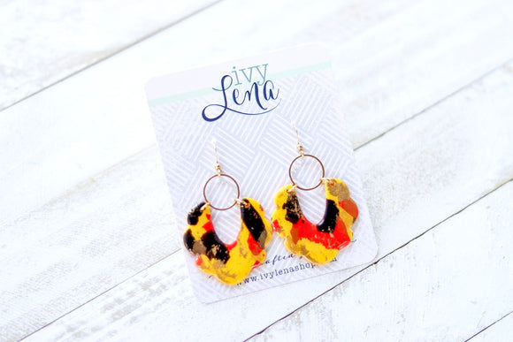 Handcrafted Polymer Clay Earrings- KC Football