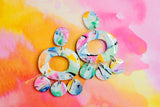 Handcrafted Polymer Clay Earrings- Gemtone Color Block Mix