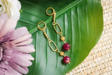 Handcrafted Bead Earrings- Purple Autumn
