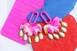Handcrafted Polymer Clay Earrings- Fuchsia Fun