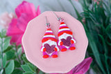 Handcrafted 3D Printed Earrings- Valentine’s Gnome