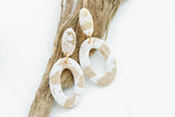 Handcrafted Polymer Clay Earrings- Gold & White