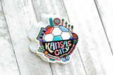 Kansas City Soccer Ball Skyline Sticker