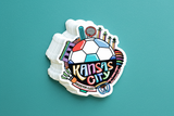 Kansas City Soccer Ball Skyline Sticker
