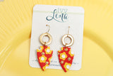 Handcrafted Polymer Clay Earrings-KC Floral- Arrowhead