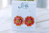 Handcrafted Wood Earrings- Flower Four