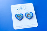 Handcrafted Wood Earrings- KC baseball