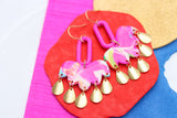 Handcrafted Polymer Clay Earrings- Fuchsia Fun