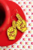 Handcrafted Wood Earrings- Hollow KC Arrowhead
