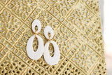 Handcrafted Polymer Clay Earrings- White
