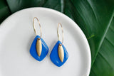 Handcrafted Polymer Clay Earrings- Pretty Blue & Gold