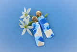Handcrafted Polymer Clay Earrings- Blue & Gold