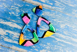 Handpainted Polymer Clay Earrings- Gemtone Color Block Triangles